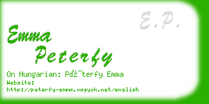 emma peterfy business card